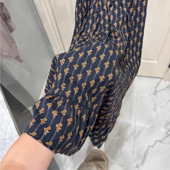 Rylee + Cru Navy and Gold Floral Maxi Dress - Picture 15 of 16